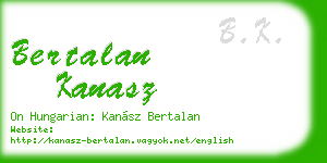 bertalan kanasz business card